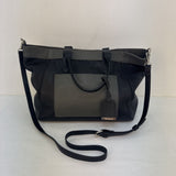 COLE HAHN BLACK/GRAY LEATHER TOTE