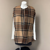 TAHARI Brown-Black Fleece Jacket SZ OS