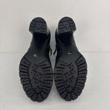 TORY BURCH Leigh Lug Sole Bootie Black Pebbled Leather SZ 7.5