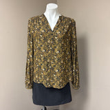 TREASURE BOND Olive Floral Top SZ M