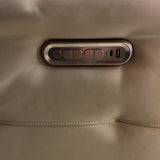 CREAM VEGAN LEATHER POWERED RECLINER W/ CHARGER PORT