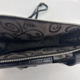 BRIGHTON VINTAGE Black Croc Embossed Leather Crossbody