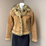 BB DAKOTA Leather & Faux Fur Jacket SZ S