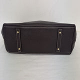 DOONEY & BOURKE BELVEDERE Chocolate Pebbled Leather Logo Lock DOONEY & BOURKE CHOCOLATE BROWN CLOTHING-DESIGNER HANDBAGS-WALLETS