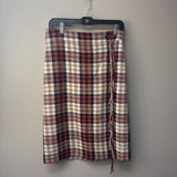 TALBOTS Orange Black Plaid Wool Skirt SZ 4