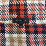 TALBOTS Orange Black Plaid Wool Skirt SZ 4