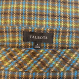 TALBOTS Blue Green Plaid Wool Skirt SZ 4
