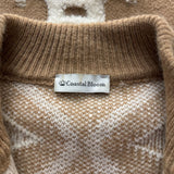 COASTAL BLOOM Taupe Cream Cardi SZ S