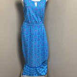 Talbots Women's Blue Patterned Maxi Dress