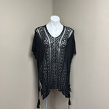 Black Crochet Kimono Cardigan