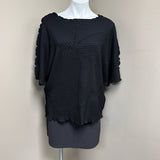 Chico's Black Pleated Top