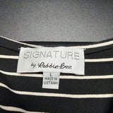 Signature by Robbie Bee Black and White Striped Dress