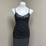 Women's Black Camisole with Lace Trim