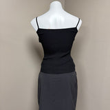 Black Lace and Ribbed Tank Top