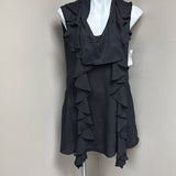 Fumblin' Foe Ruffled Black Tank Top
