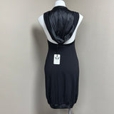 Black Sleeveless Dress with Hood