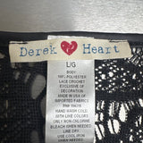 Derek Heart Women's Black Lace Crochet Cardigan