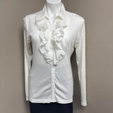 Cabi White Ruffled Blouse