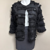 Chico's Black Fringed Cardigan