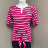 Jones New York Signature Women's Pink Stripe Top