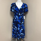 Chaps Women's Blue Floral Wrap Dress