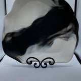 Large Abstract Black and White Decorative Plate