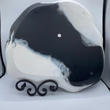 Large Abstract Black and White Decorative Plate