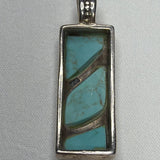 Sterling Silver Turquoise Inlay Pendant