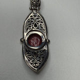 Sterling Silver Pendant with Red Stone