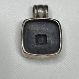 Sterling Silver Colorful Square Pendant with Multi-colored Stones