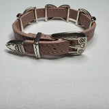 Brighton Pink Leather Bracelet with Silver Accents