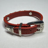 Brighton Red Leather Bracelet with Silver Accents