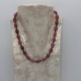 Carolyn Pollack Pink Rhodonite Beaded Necklace with Sterling Silver Accents
