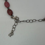 Carolyn Pollack Pink Rhodonite Beaded Necklace with Sterling Silver Accents