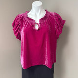 Free People Velvet Puff Sleeve Top