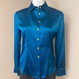 St. John Satin Button-Up Shirt