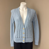 Haven Light Blue Open Knit Cardigan Sweater
