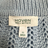 Haven Light Blue Open Knit Cardigan Sweater