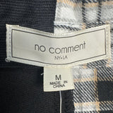 No Comment Black and White Plaid Cropped Shirt