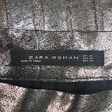 Zara Woman Metallic Pleated Skirt