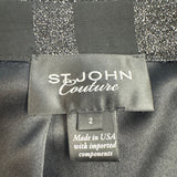 St. John Couture Black Striped Maxi Skirt