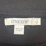 Chico's Black Long Sleeve Top with Decorative Sleeves