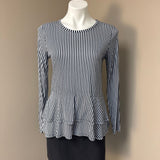 Michael Kors Striped Peplum Top