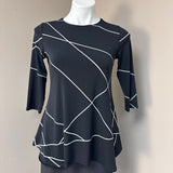 Alfani Women's Black Top with White Designs