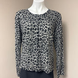 APT.9 Leopard Print Cashmere Cardigan