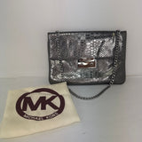 Michael Kors Metallic Snake Print Clutch
