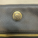 Anne Klein Black Leather Crossbody Bag with Gold Accents