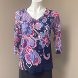 Talbots Petite Floral Print Top SZ PS