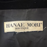 Hanae Mori Black Velvet Tuxedo Coat