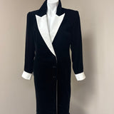 Hanae Mori Black Velvet Tuxedo Coat